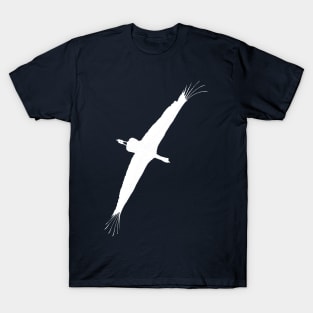 Stork Vector Bird Flight White Silhouette T-Shirt